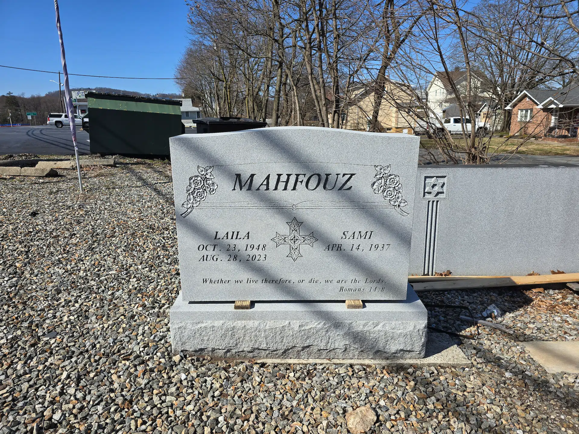 granite Memorial Stone hand-carved by Memorial Stone Shop in NJ — image 1
